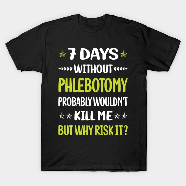 Funny 7 Days Without Phlebotomy Phlebotomist T-Shirt by relativeshrimp